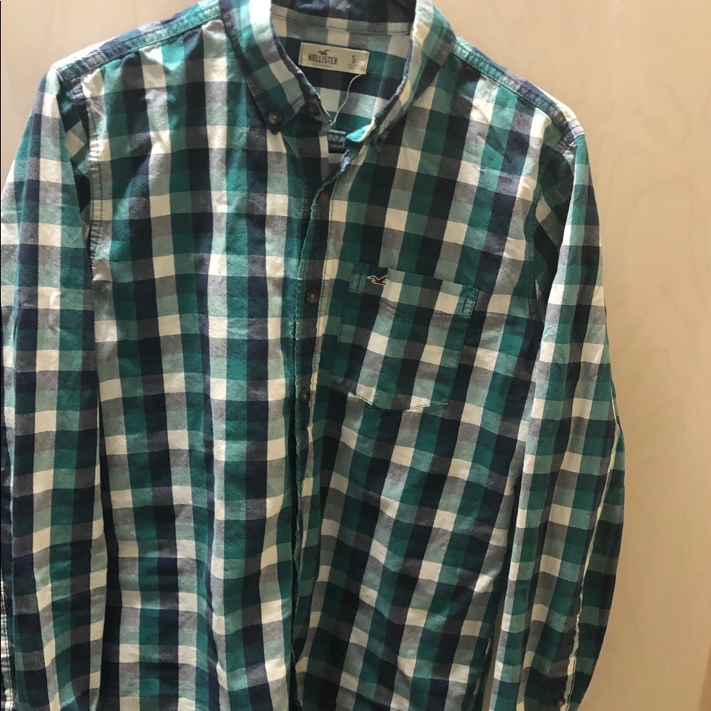 Checkered Green/Blue/White Men’s Hollister Shirt